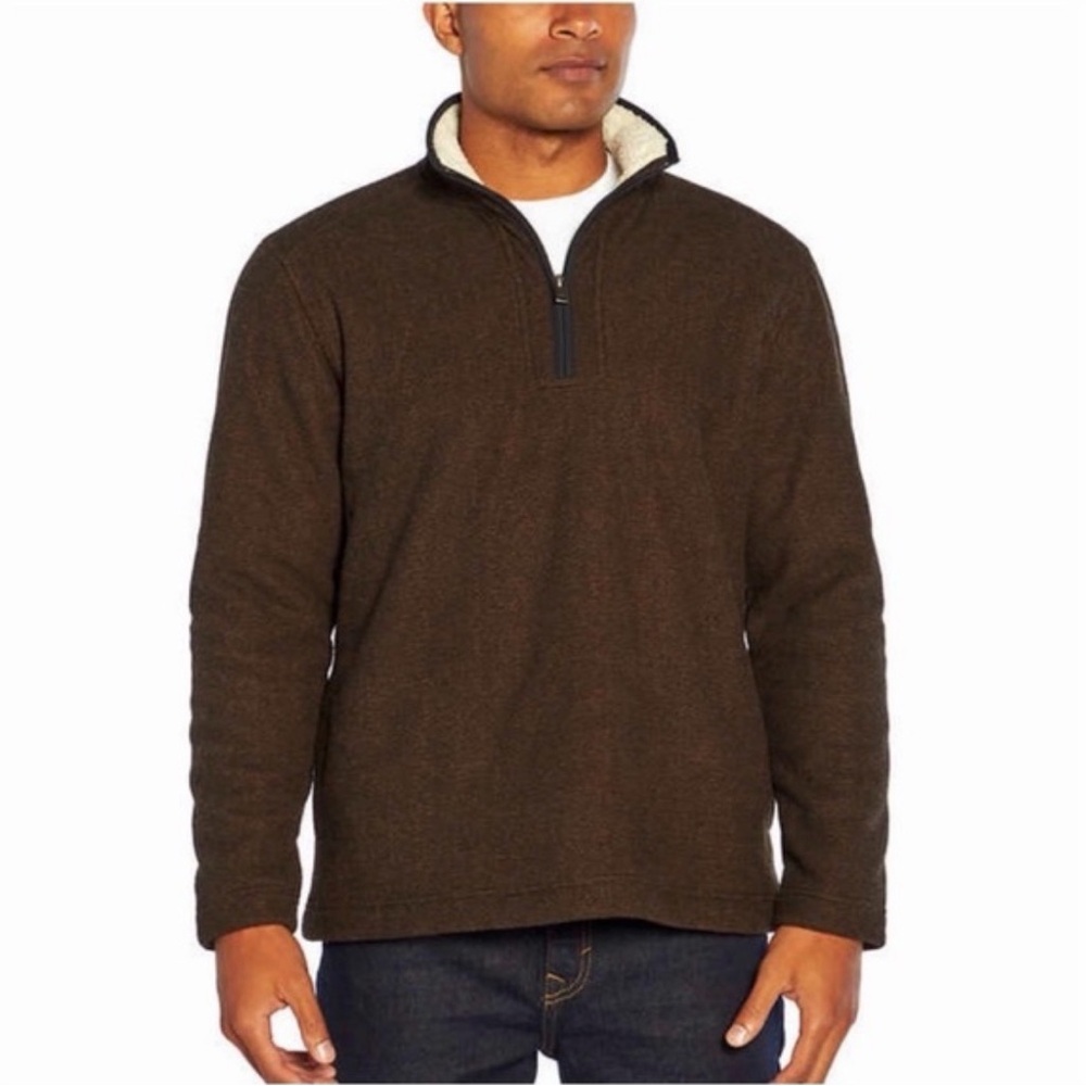 Orvis Men's Dark Brown Zip-Up Sweater
